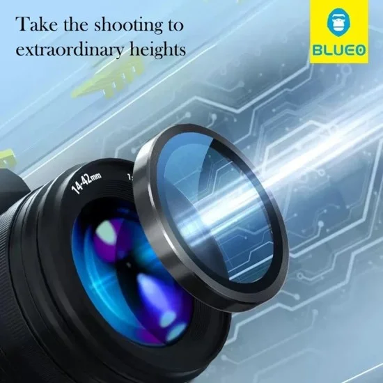 Стъклен протектор за камера за Samsung Galaxy Z Flip8 - Camera Lens Protector - Blueo - Черен