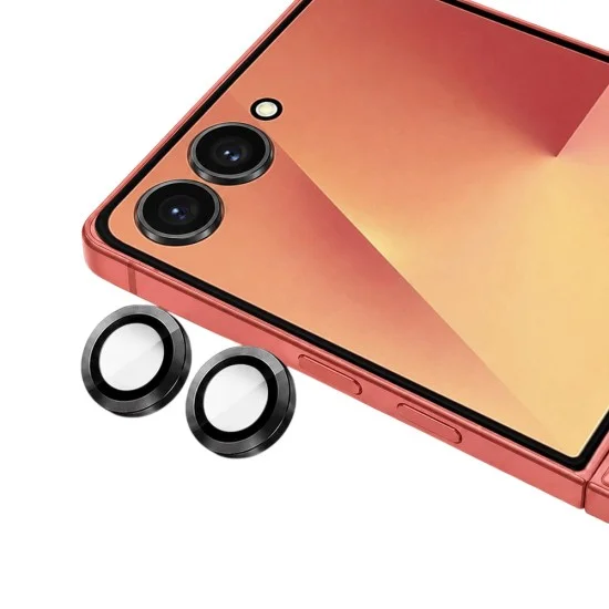 Стъклен протектор за камера за Samsung Galaxy Z Flip8 - Camera Lens Protector - Blueo - Черен