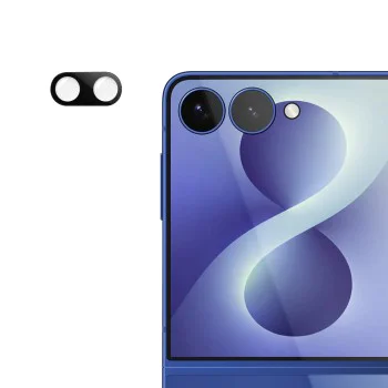 Стъклен протектор за камера за Samsung Galaxy Z Flip8 - Full Camera Glass - Techsuit - Черен