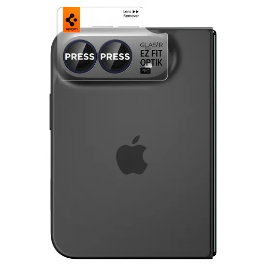 Стъклен протектор за камера Spigen - (2 бр.) Optik.tR EZ Fit Pro Camera Glass (AGL12011) - iPhone Duo - Тъмносин