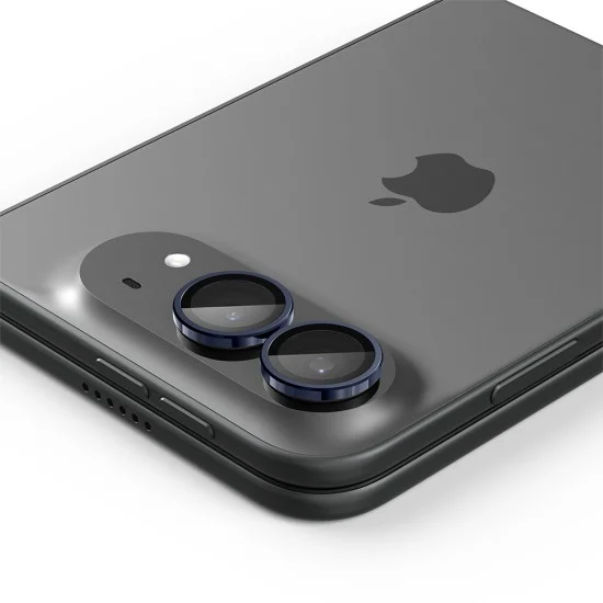 Стъклен протектор за камера Spigen - (2 бр.) Optik.tR EZ Fit Pro Camera Glass (AGL12011) - iPhone Duo - Тъмносин