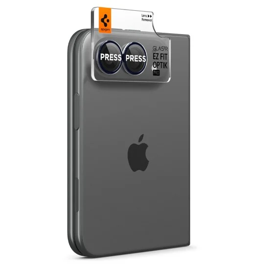 Стъклен протектор за камера Spigen - (2 бр.) Optik.tR EZ Fit Pro Camera Glass (AGL12011) - iPhone Duo - Тъмносин