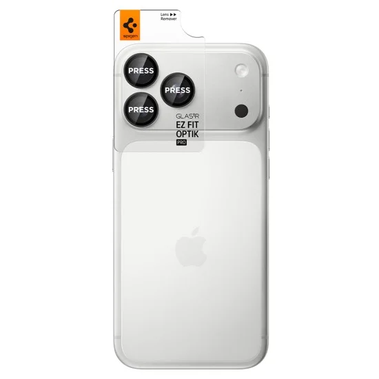 Стъклен протектор за камера Spigen - (2 бр.) Optik.tR EZ Fit Pro Camera Glass (AGL12043) - iPhone 18 Pro / iPhone 18 Pro Max - Тъмносив