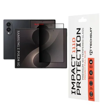 Стъклен протектор за поверителност за Samsung Galaxy Z Fold8 - 111D Privacy Full Glue - Techsuit - Черен