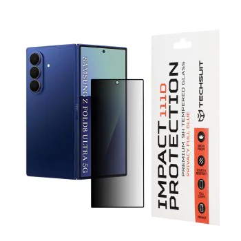 Стъклен протектор за поверителност за Samsung Galaxy Z Fold8 Ultra - 111D Privacy Full Glue - Techsuit - Черен