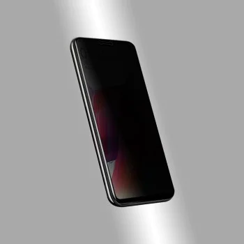 Стъклен протектор за поверителност за iPhone 18 Pro Max - 111D Privacy Full Glue - Techsuit - Черен