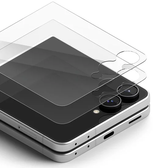 Стъклен протектор за външен екран Ringke Cover Display Tempered Glass Pro (2 броя в комплект) - Samsung Galaxy Z Flip8 - Прозрачен