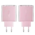 Стенно зарядно устройство A45 – Acefast Exploration Series, 2 x USB-C, USB, GaN, PD65W, бързо зареждане – Cherry Blossom