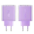 Стенно зарядно устройство A45 – Acefast Exploration Series, 2 x USB-C, USB, GaN, PD65W, бързо зареждане – лилаво