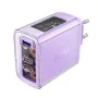Стенно зарядно устройство A45 – Acefast Exploration Series, 2 x USB-C, USB, GaN, PD65W, бързо зареждане – лилаво