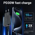 Стенно зарядно устройство A69 – Acefast, Type-C, USB, PD30W, GaN Technology, Quick Charge Compatibility – Черно