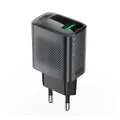 Стенно зарядно устройство A90 – Acefast, USB, 18W, GaN технология, бързо зарядно устройство – черно