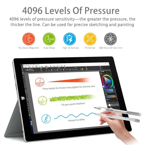 Стилус Pen за Microsoft Surface Tablet, Palm Rejection, AAAA батерия, MPP1.51 - (F94S) - Черен