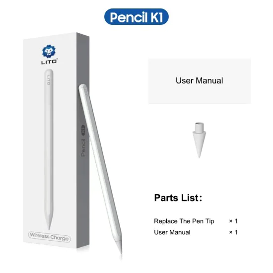 Стилус за iPad, Palm Rejection, 90mAh - Lito (K1) - Бял