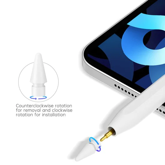Стилус писалка за таблет, Bluetooth, Type-C, 130mAh, отхвърляне на дланта, сензор за натиск при накланяне - (V15) - бял