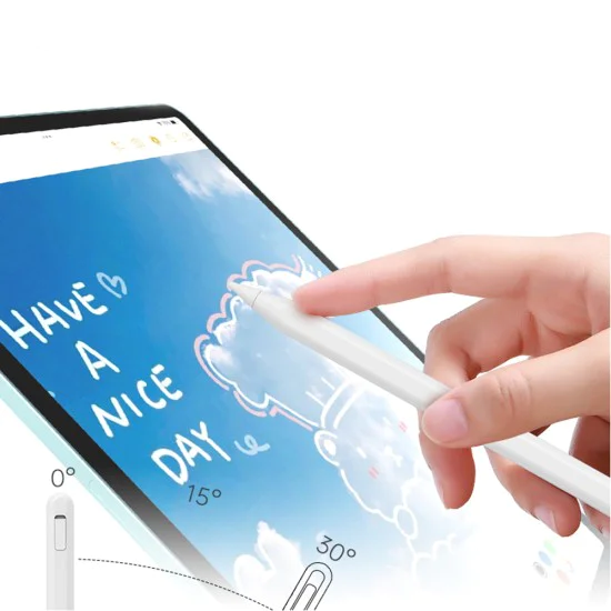 Стилус писалка за таблет, Bluetooth, Type-C, 130mAh, отхвърляне на дланта, сензор за натиск при накланяне - (V15) - бял