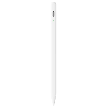 Стилус за таблет, Bluetooth, Type-C, 130mAh, 130mAh, 5V, 0.2A, отхвърляне на дланта, сензор за натиск при накланяне - (AC10-CP) - бял