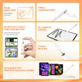 Стилус за таблет, Bluetooth, Type-C, 130mAh, 130mAh, 5V, 0.2A, отхвърляне на дланта, сензор за натиск при накланяне - (AC10-CP) - бял