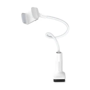 Стойка за бюро Borofone Bright Shell (BH23) - за телефон, гъвкаво рамо, 360° регулируема ротация, за телефони 4.5 - 6.5" - Бял