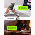 Стойка за бюро с безжично зареждане 3 в 1 Lisen (YL0223110006) - с 20W адаптер, двойна панта, MagSafe 15W, сгъваема - Бял