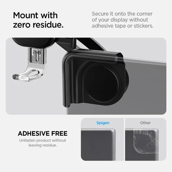 Стойка за кола Spigen Car Holder Tap Lock (ACP07871) - за Tesla, монтаж на екран, универсална, регулируеми ъгли, без лепило - Черен