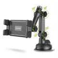 Стойка за кола TabbyX (ST1) за таблет/телефон - Techsuit - гъвкава, 360° регулируема, универсална - Черно