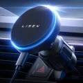 Стойка за кола с безжично зареждане Lisen (YL0225070006) - магнитна, за вентилация и гладки повърхности, универсална, 15W - Черен