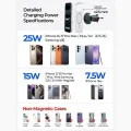 Стойка за кола с безжично зарядно Lisen W116 (YL0225060018) - за вентилация / табло, с охлаждащ вентилатор, 25W, Qi2.2 - Черен