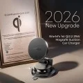 Стойка за кола с безжично зарядно Lisen W608 Pro (YL0225090001) - вакуумна смукателка, 25W, Qi2.2 - Черен