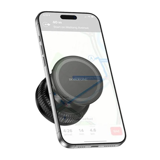 Стойка за телефон Borofone Rider (BH139) - универсална, магнитна, вакуумна смукателка, 360° ротация, за телефони 4.5 - 7