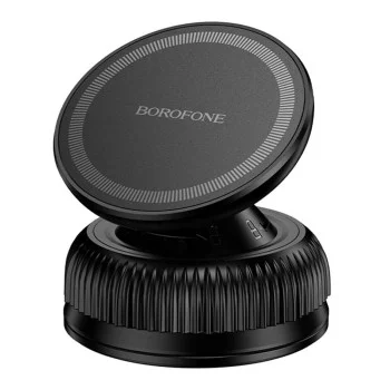 Стойка за телефон Borofone Rider (BH139) - универсална, магнитна, вакуумна смукателка, 360° ротация, за телефони 4.5 - 7" - Черен