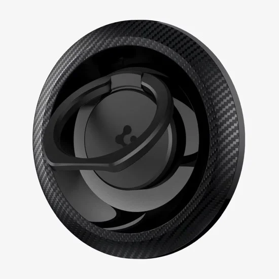 Стойка за телефон O-Mag OM100 (AMP05505) - Дизайн против надраскване, Силно магнитно захващане, 360-градусово въртене - Spigen - Черен