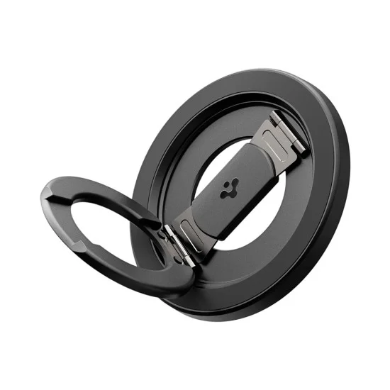 Стойка за телефон Spigen O-Mag OM108 Mag Fit+ (AMP11739) - дизайн против надраскване, силен магнитен захват, 360 градуса ротация - Черен