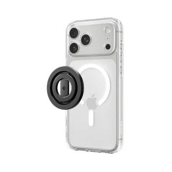 Стойка за телефон Spigen O-Mag OM108 Mag Fit+ (AMP11739) - дизайн против надраскване, силен магнитен захват, 360 градуса ротация - Черен