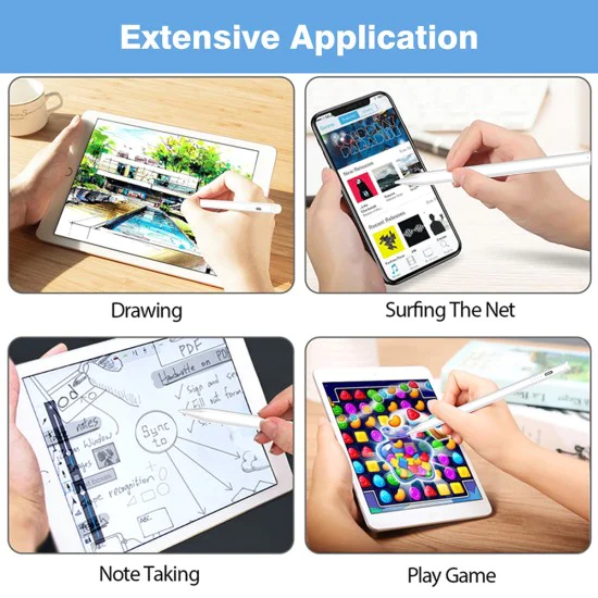 Stylus Pen (T3) - Lito - за Android, iOS, Microsoft, Type-C, бързо зареждане, 90mAh, алуминиева сплав - Бял