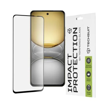 Techsuit - 111D Full Cover / Full Glue Glass - Realme C75 / Realme 14x - черен