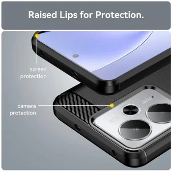 Techsuit - Carbon Silicone - Realme 14 / Realme 14T - черен