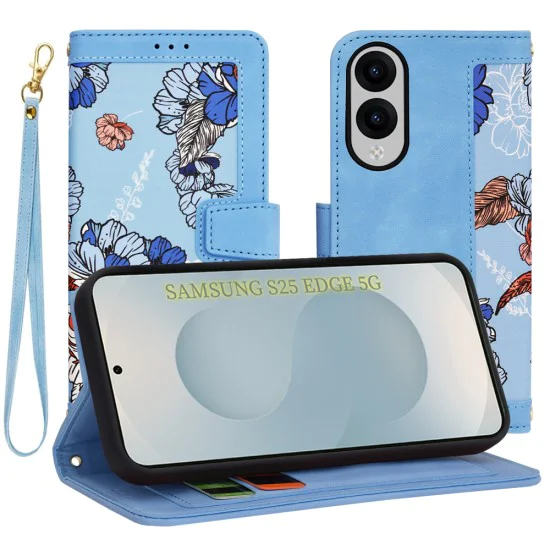 Techsuit - FlipCraft - Samsung Galaxy S25 Edge - Vibrant Blue