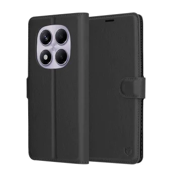 Techsuit - Кожено фолио - Xiaomi Redmi Note 14 Pro 4G - Черен