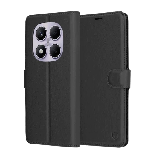 Techsuit - Кожено фолио - Xiaomi Redmi Note 14 Pro 4G - Черен