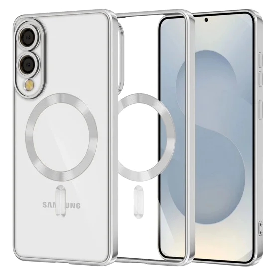 Techsuit - Луксозен Crystal MagSafe - Samsung Galaxy S25 Edge - Сребрист