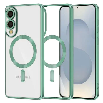 Techsuit - Луксозен Crystal MagSafe - Samsung Galaxy S25 Edge - Светло зелено