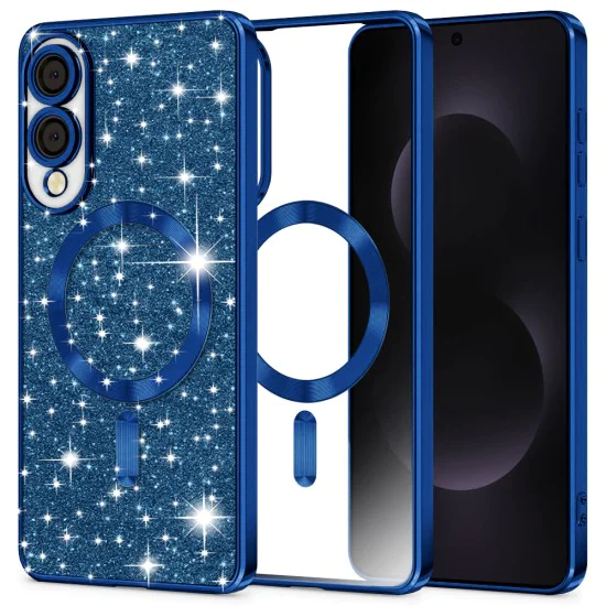 Techsuit - Луксозен блясък MagSafe - Samsung Galaxy S25 Edge - Deep Blue
