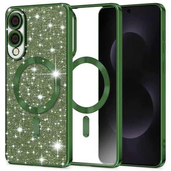 Techsuit - Луксозен блясък MagSafe - Samsung Galaxy S25 Edge - Deep Green