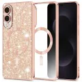Techsuit - Луксозен блясък MagSafe - Samsung Galaxy S25 Edge - Розово злато