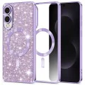 Techsuit - Луксозен блясък MagSafe - Samsung Galaxy S25 Edge - Светло лилаво