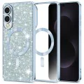 Techsuit - Луксозен блясък MagSafe - Samsung Galaxy S25 Edge - Светло син