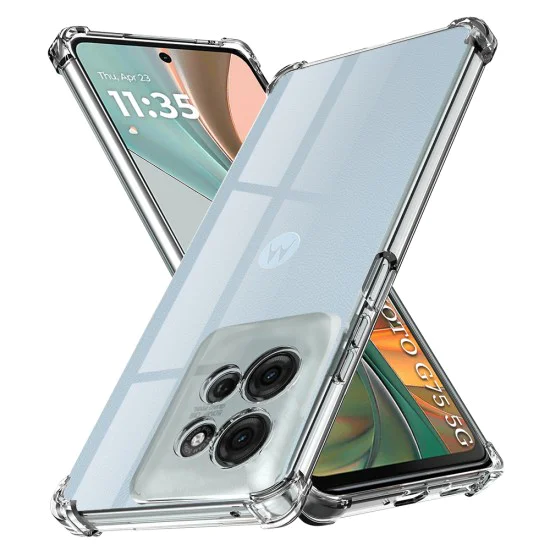 Techsuit - Удароустойчив прозрачен силикон - Motorola Moto G75 - Прозрачен