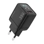 Techsuit - Зарядно за стена LEDChargX (CH3) - Type-C, USB, GaN технология, бързо зареждане, LED дисплей, PD35W - Черно