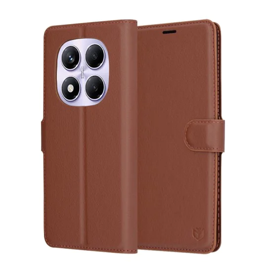 Технически костюм - Кожено фолио - Xiaomi Redmi Note 14 Pro 4G - Кафяв